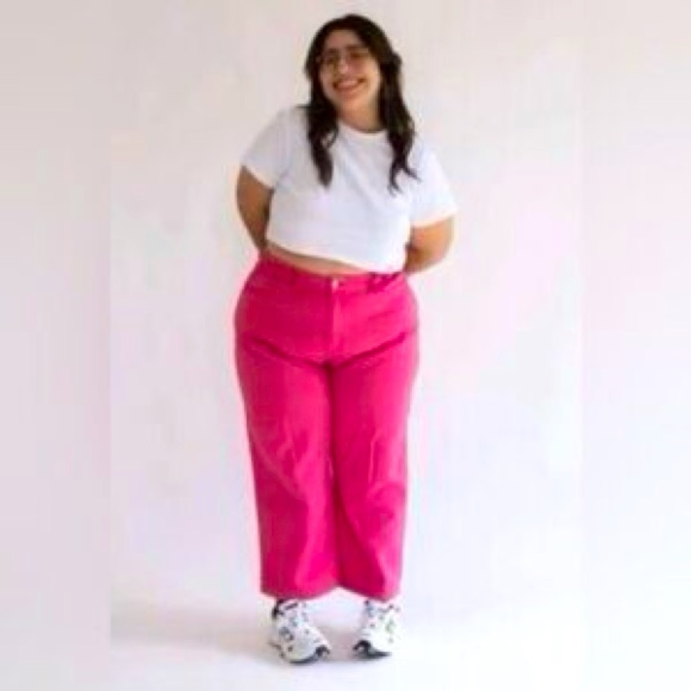 Shiny by Nature Pink Ankle Crop Jeans | 5XL